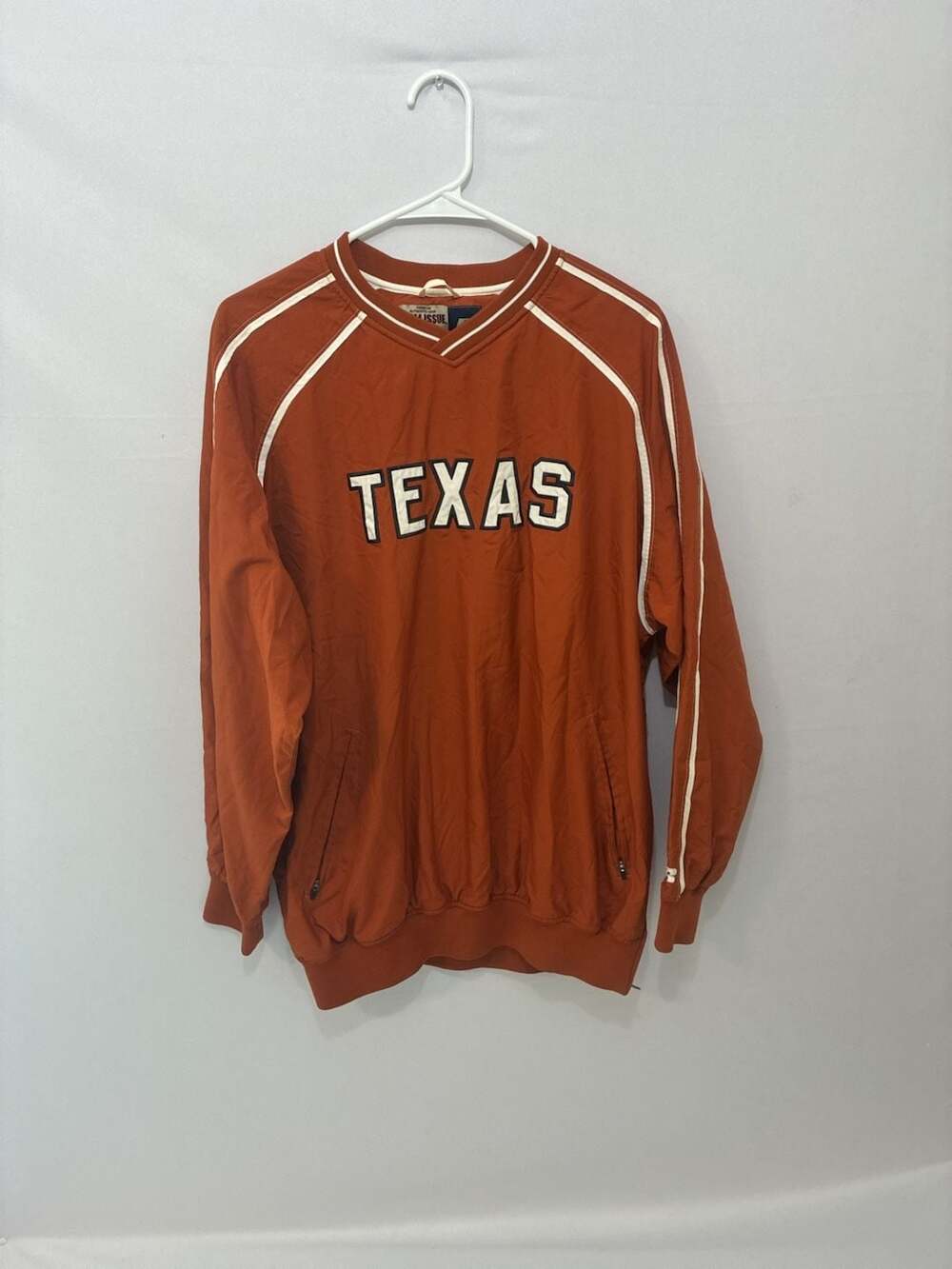 Vintage Russell Athletic Team Issue Texas Longhorns V-Neck Pullover Windbreaker